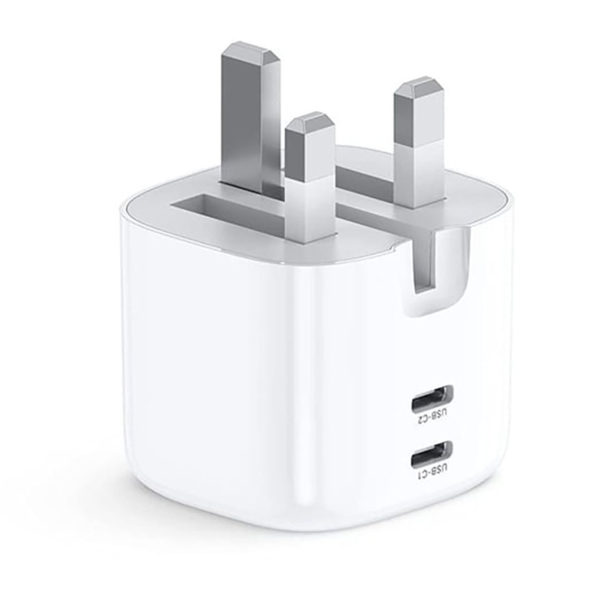 UGREEN USB-C سريع شاحن 2-منفذ 40W UK -قابل للطي foot CD243 أبيض