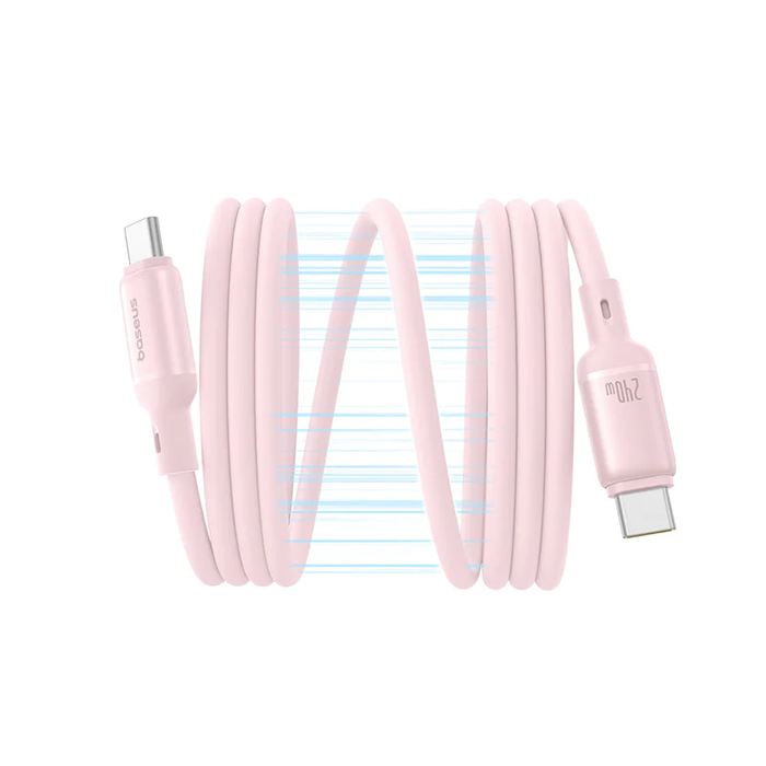 كابل بيسوس المغناطيسي USB-C إلى USB-C – بطول 1 متر – قدرة شحن حتى 240 واط – ألوان متعددة-وردي