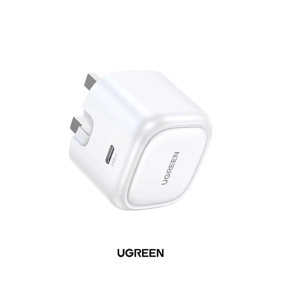 UGREEN Nexode 30W USB-C PD GaN سريع شاحن UK -قابل للطي foot (أبيض) CD305