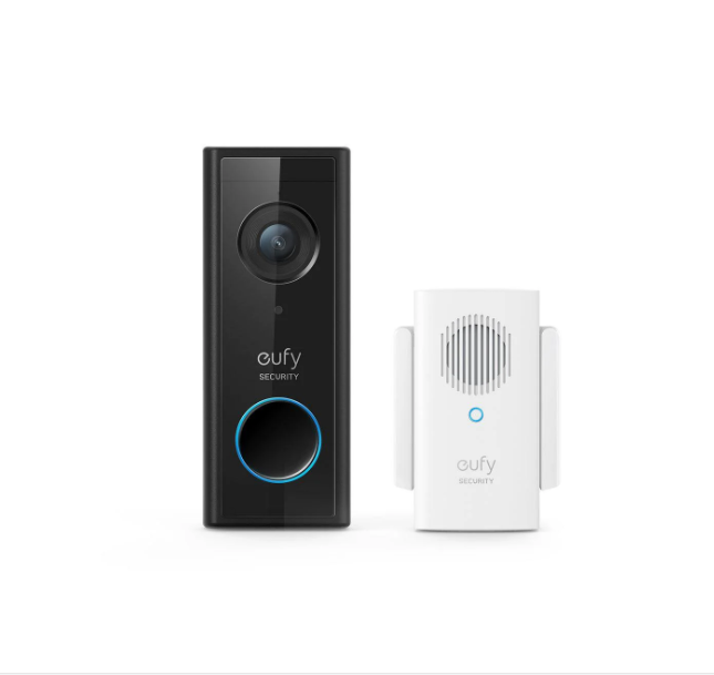 Eufy يعمل بالبطارية جرس باب بكاميرا — 1080p, أسود