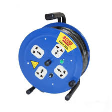 كابل BOSS — 25 METER تمديد REEL 2.5MM WIRE مع 4 دخل مقابس مع CIRCUIT BREAKER