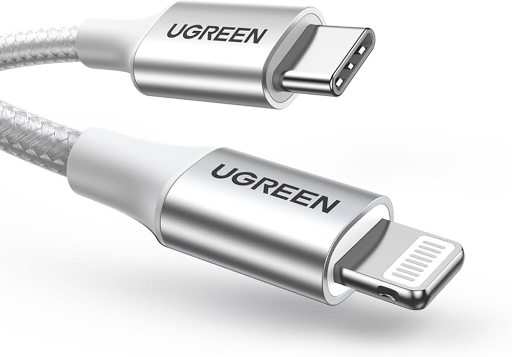 UGREEN USB-C إلى Lightning كابل مضفر 2m (فضي)US304